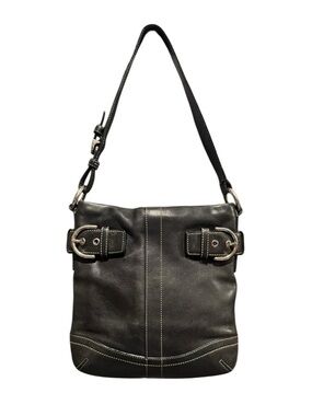 VTG COACH SOHO Slim Shoulder Bag in Black Leather